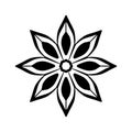 Star anise icon. A spice made from the fruits of the Chinese evergreen tree Illicium verum.