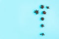 Star anise pattern on blue background Royalty Free Stock Photo