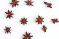 Star anise pattern on white background Royalty Free Stock Photo