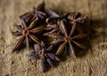 Star Anise Spice on a Wooden Table Royalty Free Stock Photo