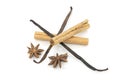 Star anise, vanilla beans, cinnamon sticks Royalty Free Stock Photo