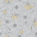 Star Anise Vector Line Seamless Pattern Design. Illicium Anisatum