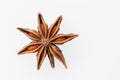 Star anise on white background