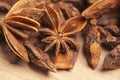 Star anises dried spice fruits Royalty Free Stock Photo