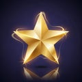 The star appears three dimensional with highlights and shadows adding Royalty Free Stock Photo