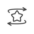 Star with arrows outline vector icon. Voting concept. Flat design symbol. Royalty Free Stock Photo