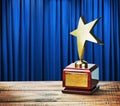 Star award wooden table Royalty Free Stock Photo