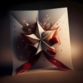 A star on the back of a white sheet of paper. The Christmas star as a symbol of the birth of the savior