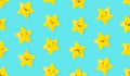 3d cartoon star. Seamless pattern. Childish little stars of colors background. Abstract kids texture for fabric, wrapping, textile