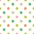 Star background pattern. Fun bright vector seamless repeat design of hand drawn stars. Design resource.