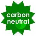 The star badge with carbon neutral text showing a product is environmental friendly and caused low CO2 emissions