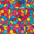 Star ball colorful symmetry seamless pattern