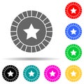 star on the ball multi color style icon. Simple thin line, outline  of web icons for ui and ux, website or mobile Royalty Free Stock Photo