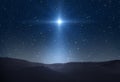 Star of Bethlehem, or Christmas Star. Bright star in the starry night sky Royalty Free Stock Photo