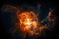 star birth in a stellar nursery, with swirls of gas and dust