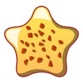 Star biscuit icon, cartoon style