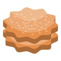 Star biscuit icon, isometric style