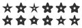 Star black stamp sticker shape blank seal flat set