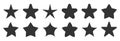 Star black stamp sticker shape blank seal flat set