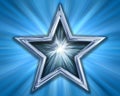 Star on blue background