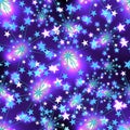 Star blue light seamless pattern Royalty Free Stock Photo