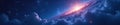Star with a blue ribbon that glows softly in the darkness galaxies clouds astronomical objects