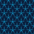 Star blue symmetry style bright many seamless pattern