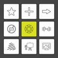 star , body building, board ,chart , graph , percentage , navigation , share , eps icons set vector Royalty Free Stock Photo