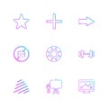 star , body building, board ,chart , graph , percentage , navigation , share , eps icons set vector Royalty Free Stock Photo