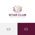 Star Book Achievement Hands School Course Study Education Line Logo Royalty Free Stock Photo