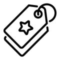 Star brand label icon, outline style