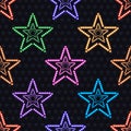 Star bright dot colorful seamless pattern RGB Royalty Free Stock Photo