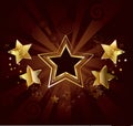Star on a brown background Royalty Free Stock Photo