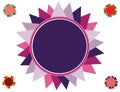 Star burst colorful blank space Icon Banner Shape for bac