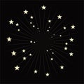 star burst on a dark background, simple illustration of fireworks