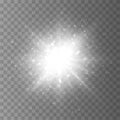 Star burst with dust and sparkle isolated. Glow light effect Royalty Free Stock Photo