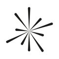 Star burst element. Firework graphic Vector. Dynamic explosion shape. Simple light effect. Royalty Free Stock Photo
