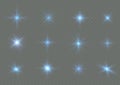 star light blue, sparkles, sun rays, flash sparks Royalty Free Stock Photo