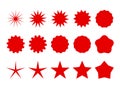 Star burst. Trendy red retro star shape. Starburst Royalty Free Stock Photo