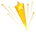 Star bursting emblem. Golden reward. Victory sign