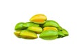 Star carambola fruit or  averrhoa carambola pile isolated on white background , clipping path Royalty Free Stock Photo