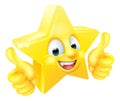 Star Cartoon Mascot Giving Thumbs Up Royalty Free Stock Photo