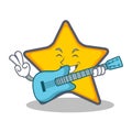 Star character cartoon style with guitar