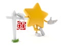 Star character with real estate sign