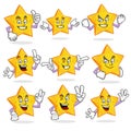 Vector set of star mascot Royalty Free Stock Photo