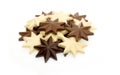 Star chocolate candy on white background Royalty Free Stock Photo