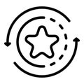 Star in the circle and arrows icon, outline style Royalty Free Stock Photo