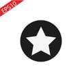 Star in circle icon. Flat vector illustration in black on white background. EPS 10 Royalty Free Stock Photo