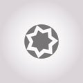 Star in circle icon. Flat vector illustration in black on white background. EPS 10 Royalty Free Stock Photo