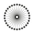 Star circle pattern. Radial dynamic design. Abstract burst shape. Vector minimal illustration. Royalty Free Stock Photo